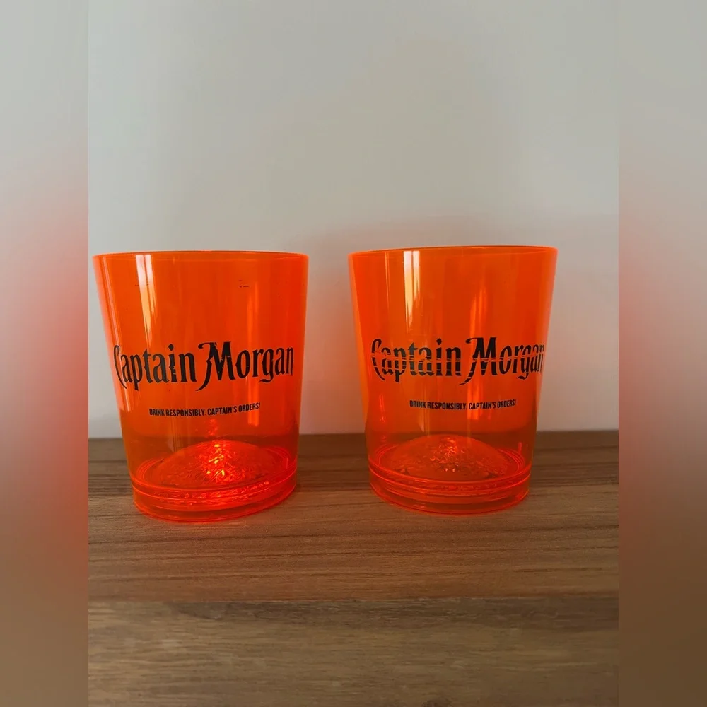 Collectible Captain Morgan Light Up Orange Glasses Set